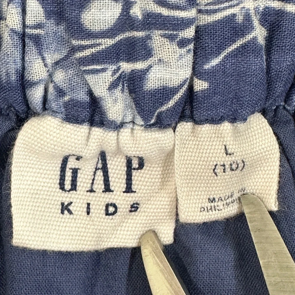 Gap Tiered Floral Skirt‎ Kids Size 10 Blue White Cotton Ruffle | Cottagecore